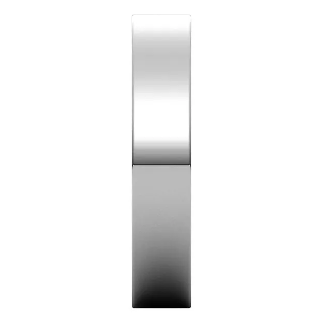10K White Gold Flat Wedding Band, 4 mm Wide