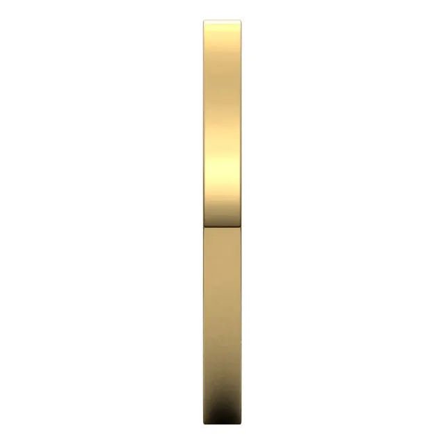 10K Yellow Gold Flat Comfort Fit Wedding Band, 2 mm Wide