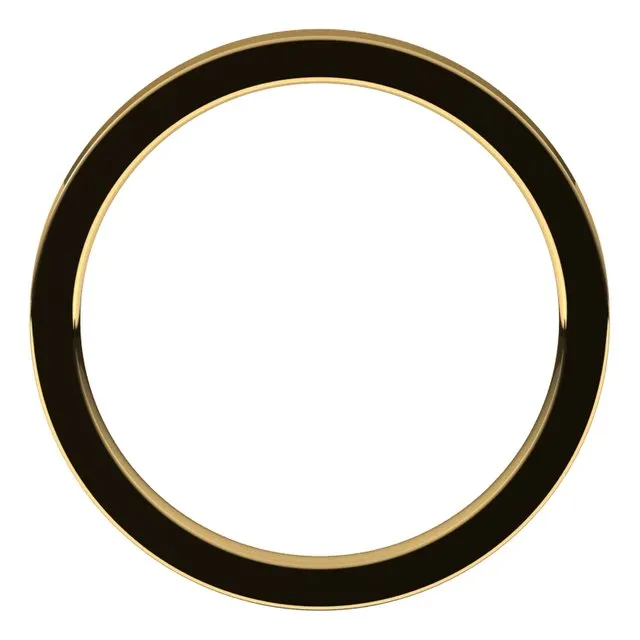 10K Yellow Gold Flat Comfort Fit Wedding Band, 2 mm Wide