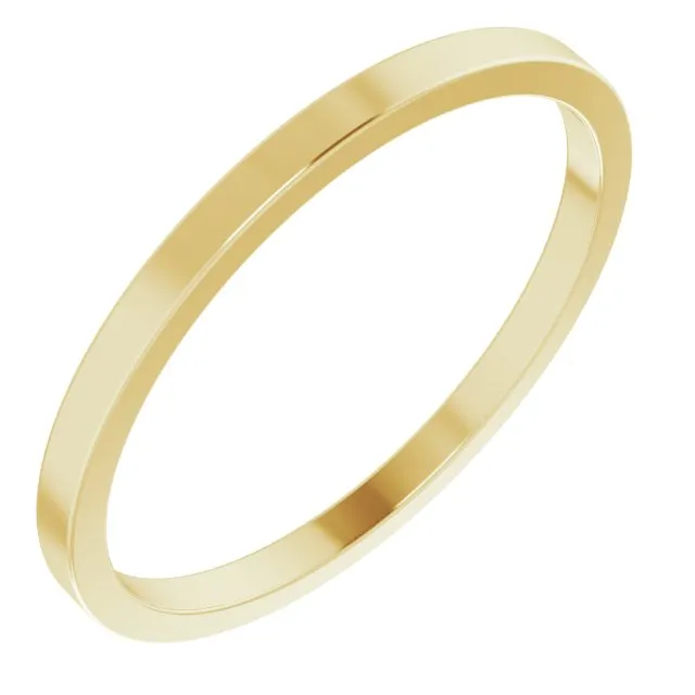 10K Yellow Gold Flat Wedding Band, 1.5 mm Wide
