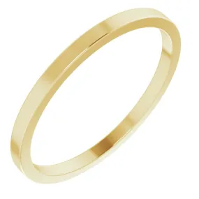 10K Yellow Gold Flat Wedding Band, 1.5 mm Wide