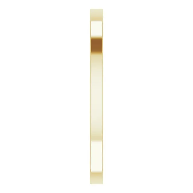 10K Yellow Gold Flat Wedding Band, 1.5 mm Wide