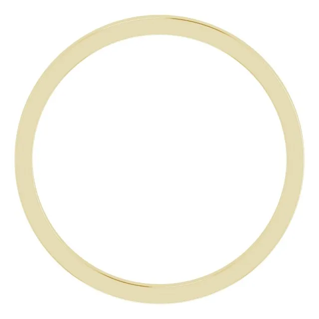 10K Yellow Gold Flat Wedding Band, 1.5 mm Wide
