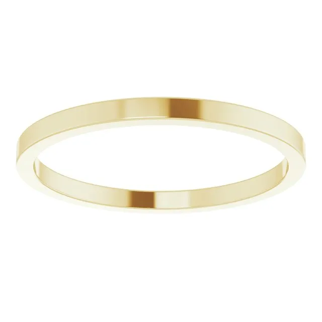 10K Yellow Gold Flat Wedding Band, 1.5 mm Wide