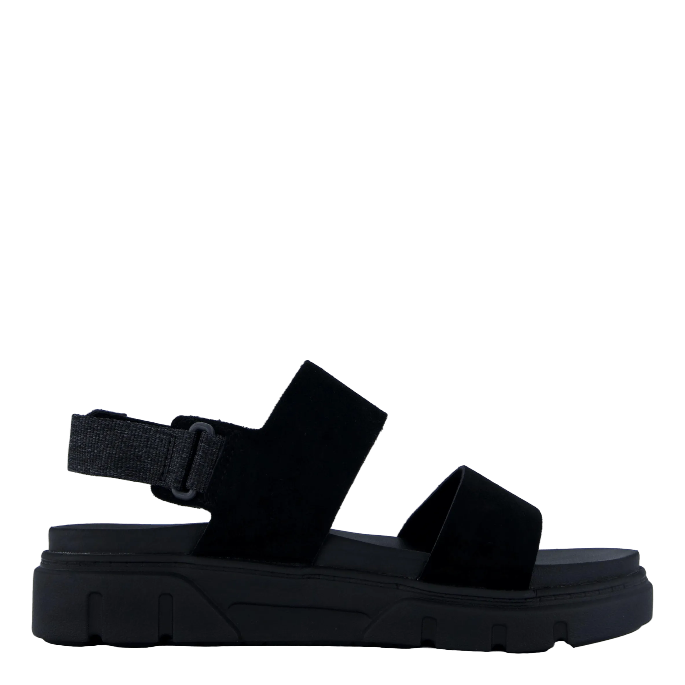 2 Strap Sandal Greyfield Blk Suede