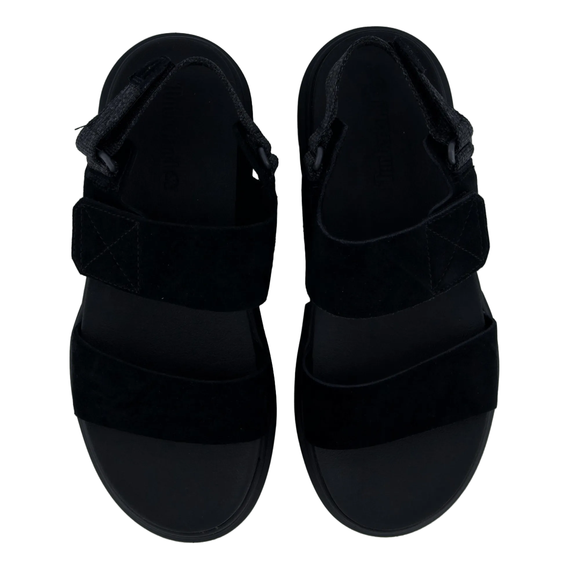 2 Strap Sandal Greyfield Blk Suede