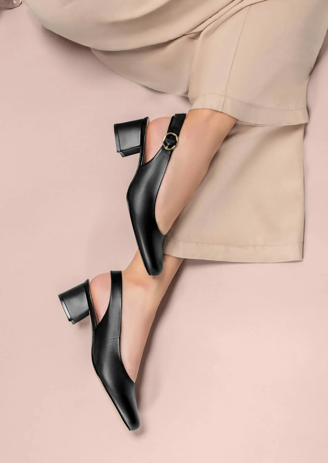 Andrea - Women's Heeled Slingback Flats
