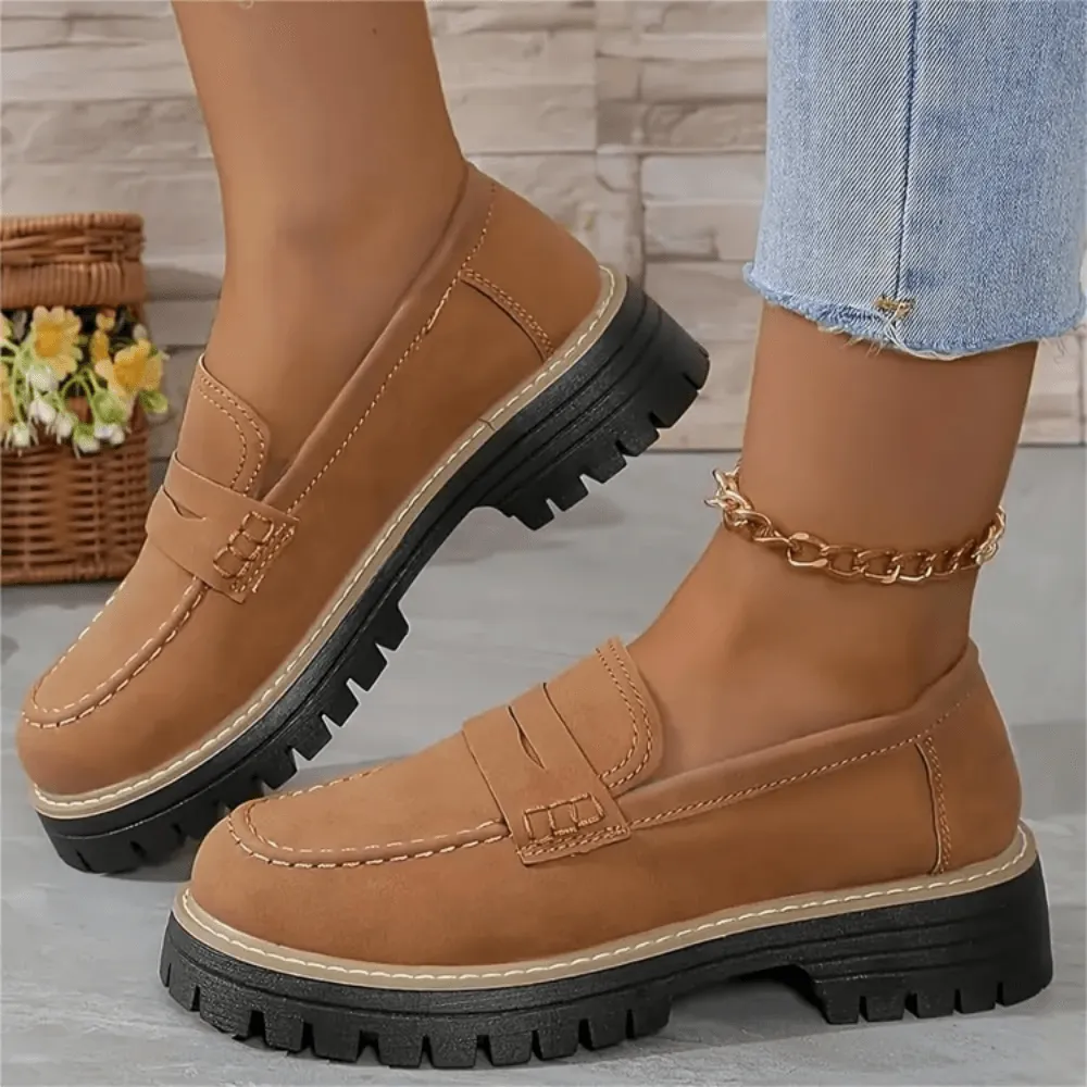 Chiara | Comfortabele effen plateau loafers voor dames