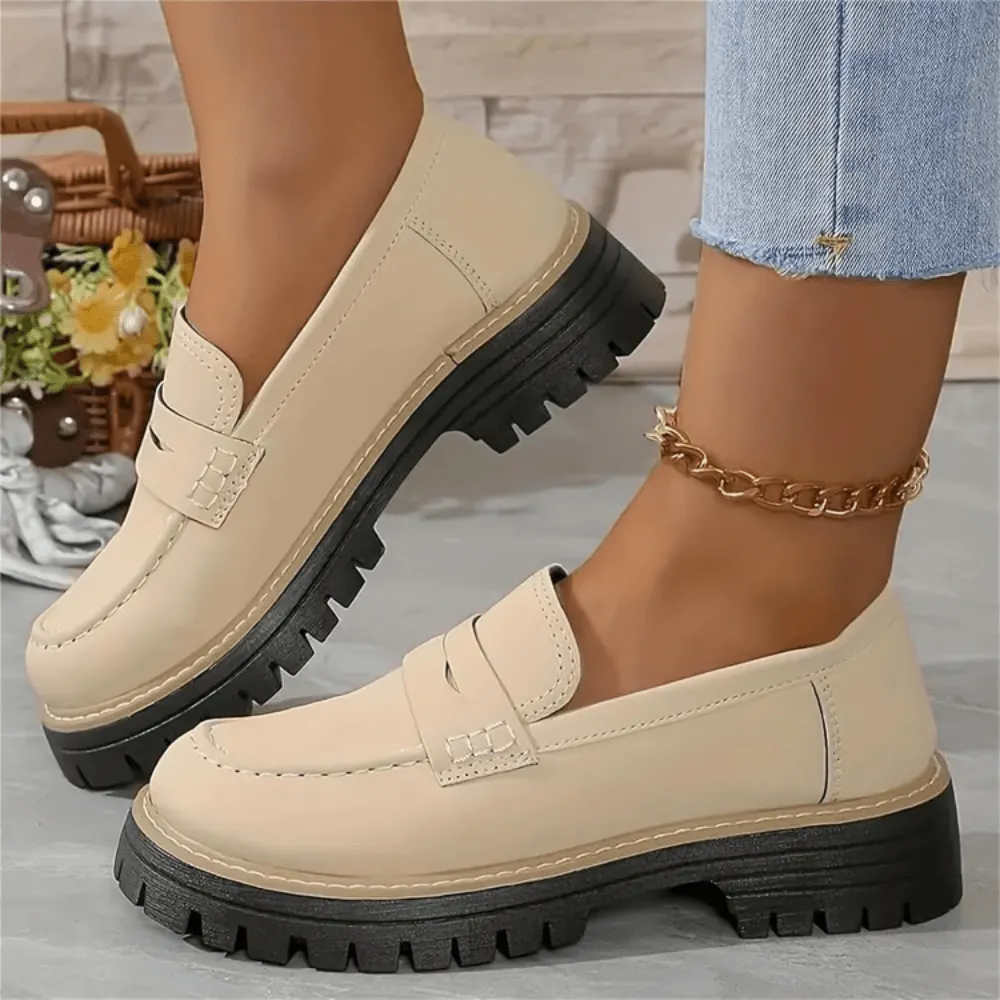 Chiara | Comfortabele effen plateau loafers voor dames