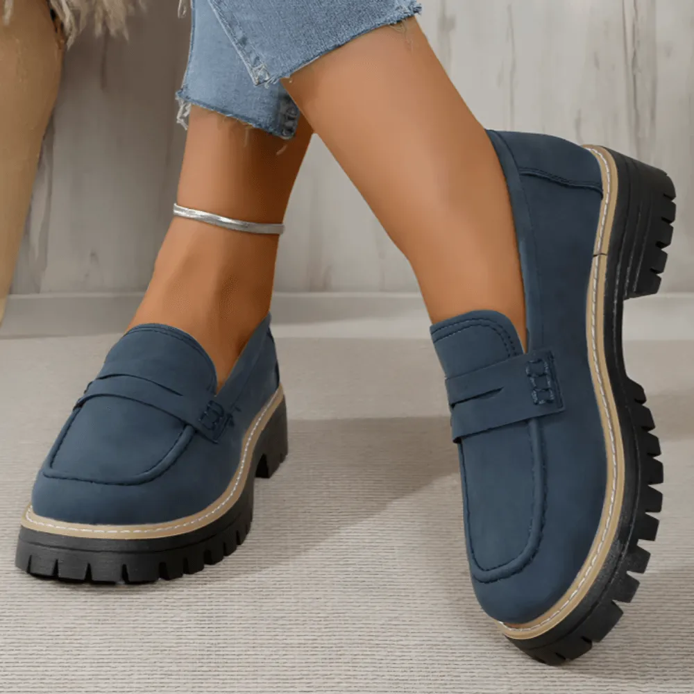 Chiara | Comfortabele effen plateau loafers voor dames
