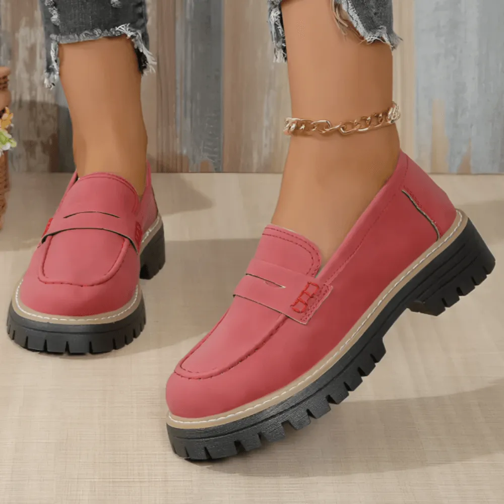 Chiara | Comfortabele effen plateau loafers voor dames