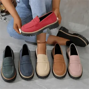 Chiara | Comfortabele effen plateau loafers voor dames