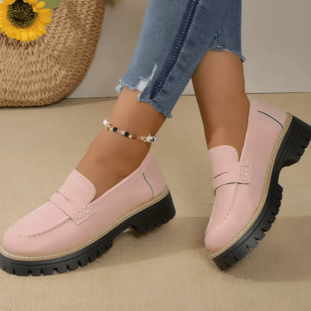 Chiara | Comfortabele effen plateau loafers voor dames