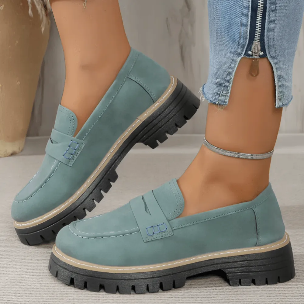 Chiara | Comfortabele effen plateau loafers voor dames