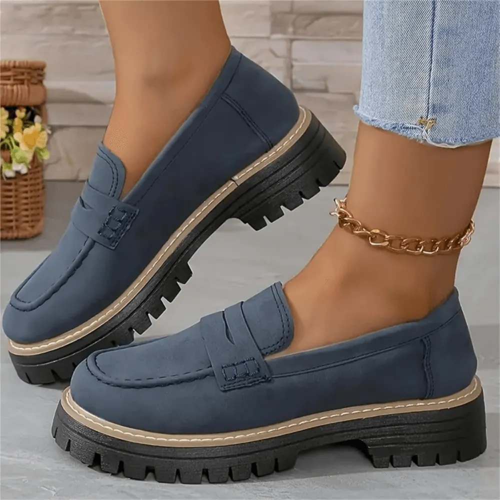 Chiara | Comfortabele effen plateau loafers voor dames