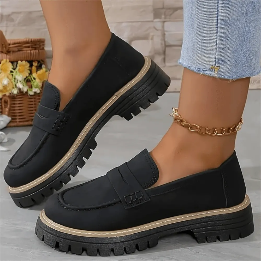 Chiara | Comfortabele effen plateau loafers voor dames