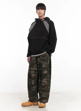 Men's Camo Wide-Fit Pants (Dark Green) IM518