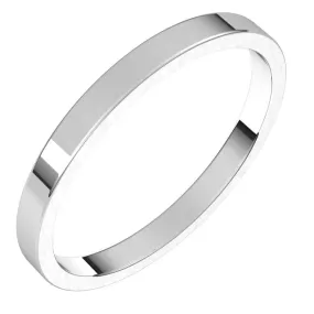 Palladium Flat Wedding Band, 2 mm Wide