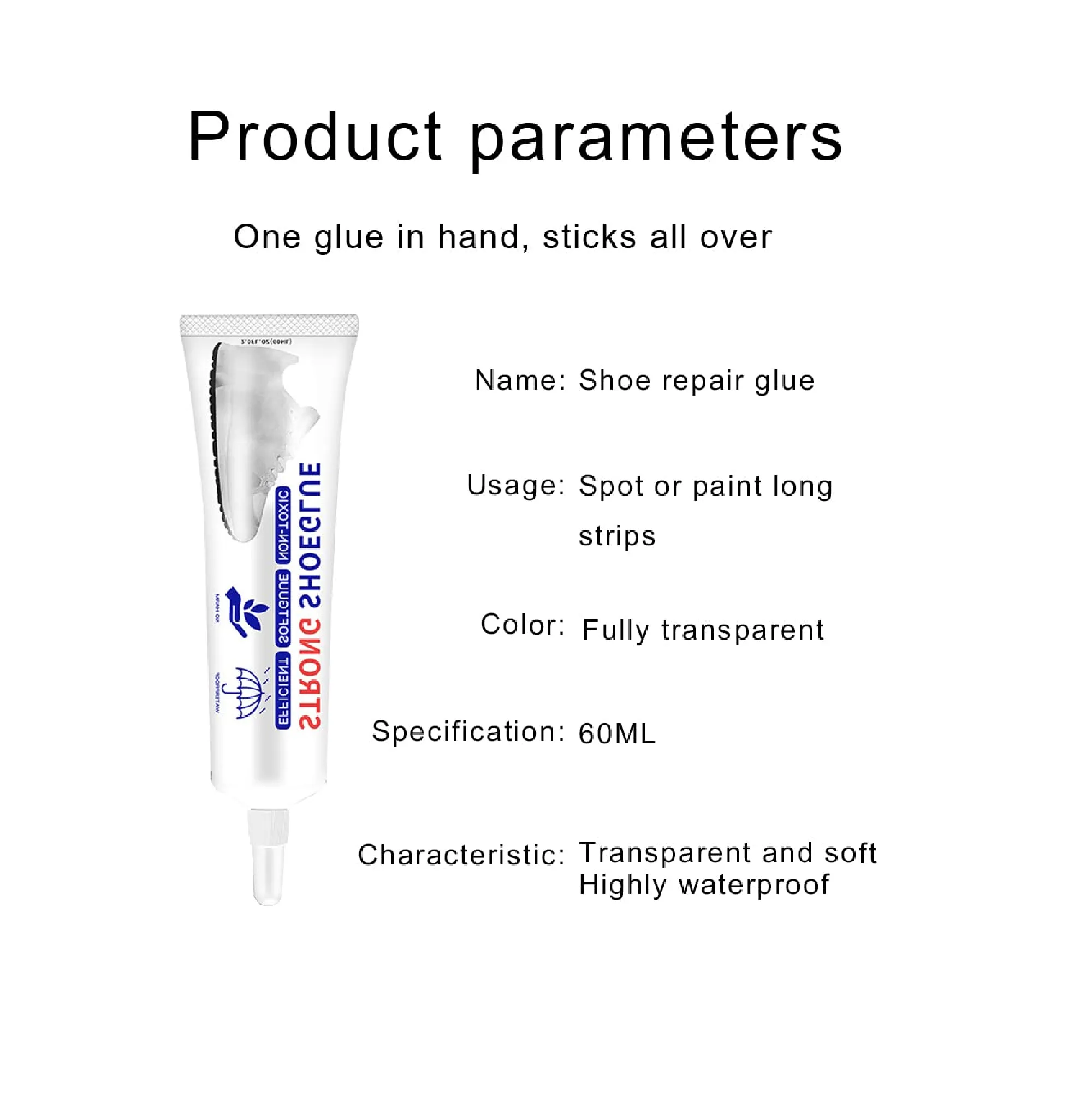 Shoe Repair Glue: Instant Shoe Repair Glue for Professionals Transparent Product Washable Fast Setting 60ml 3 Packs