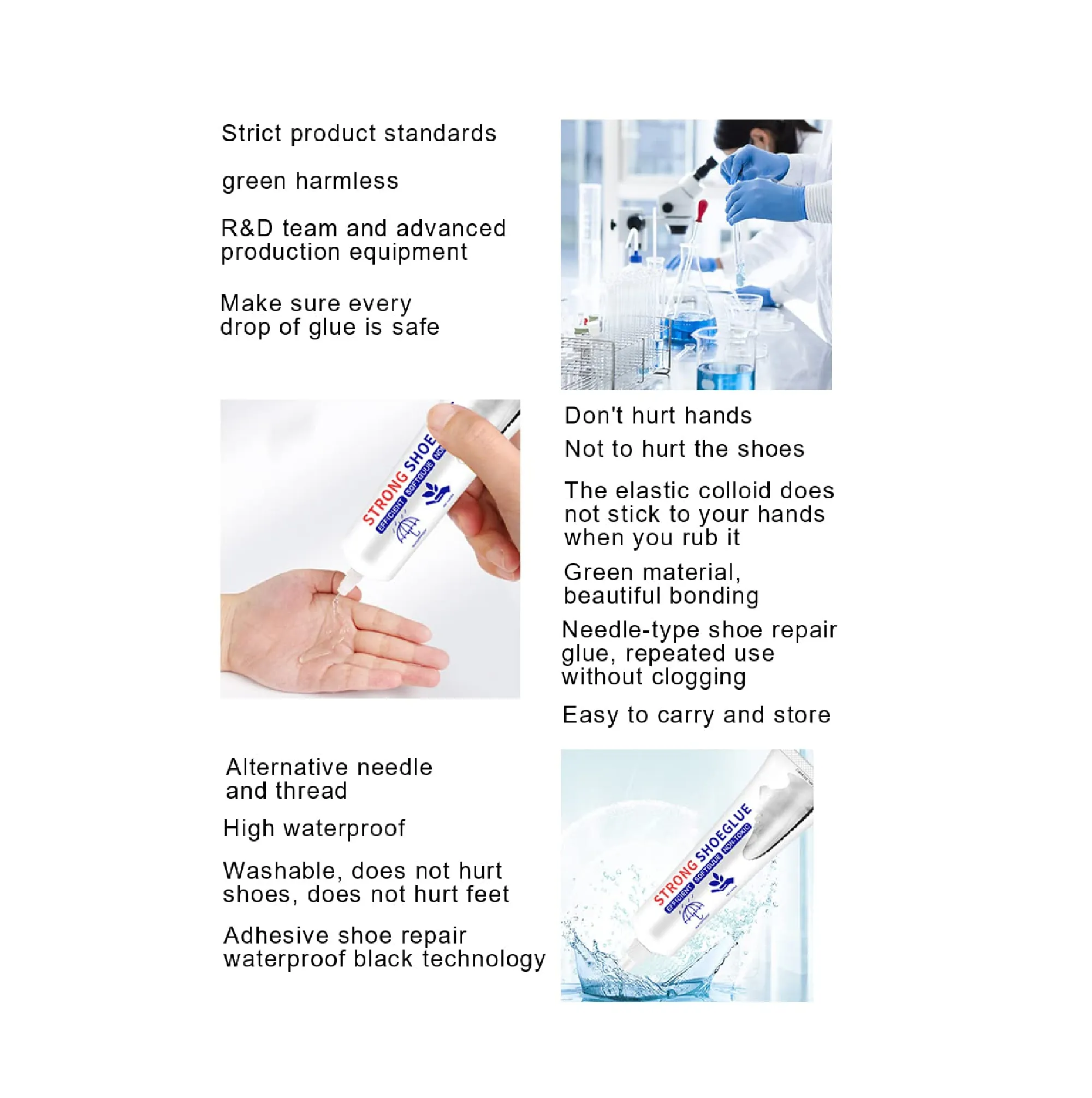 Shoe Repair Glue: Instant Shoe Repair Glue for Professionals Transparent Product Washable Fast Setting 60ml 3 Packs