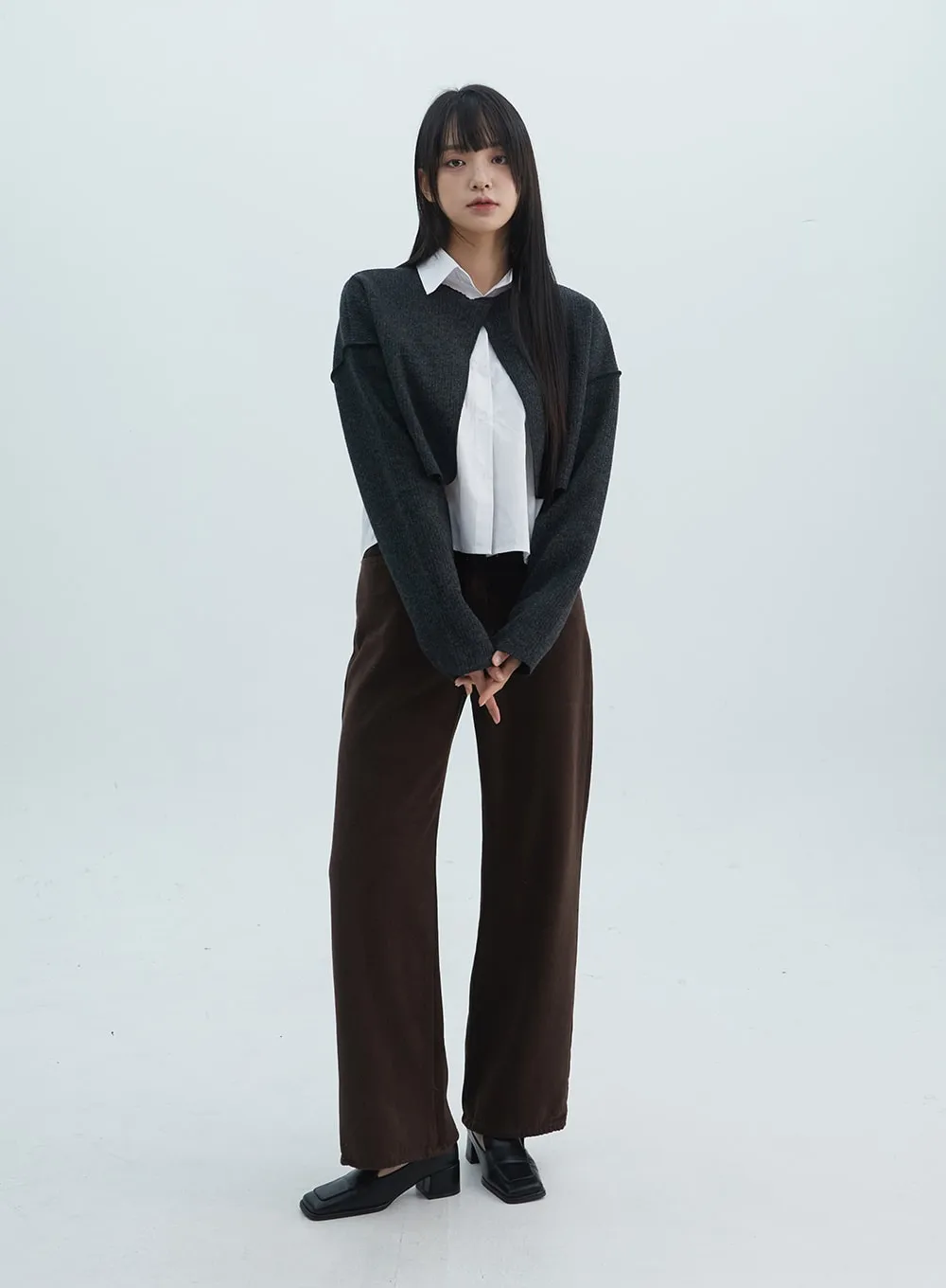 Solid Wide Fit Pants ON313
