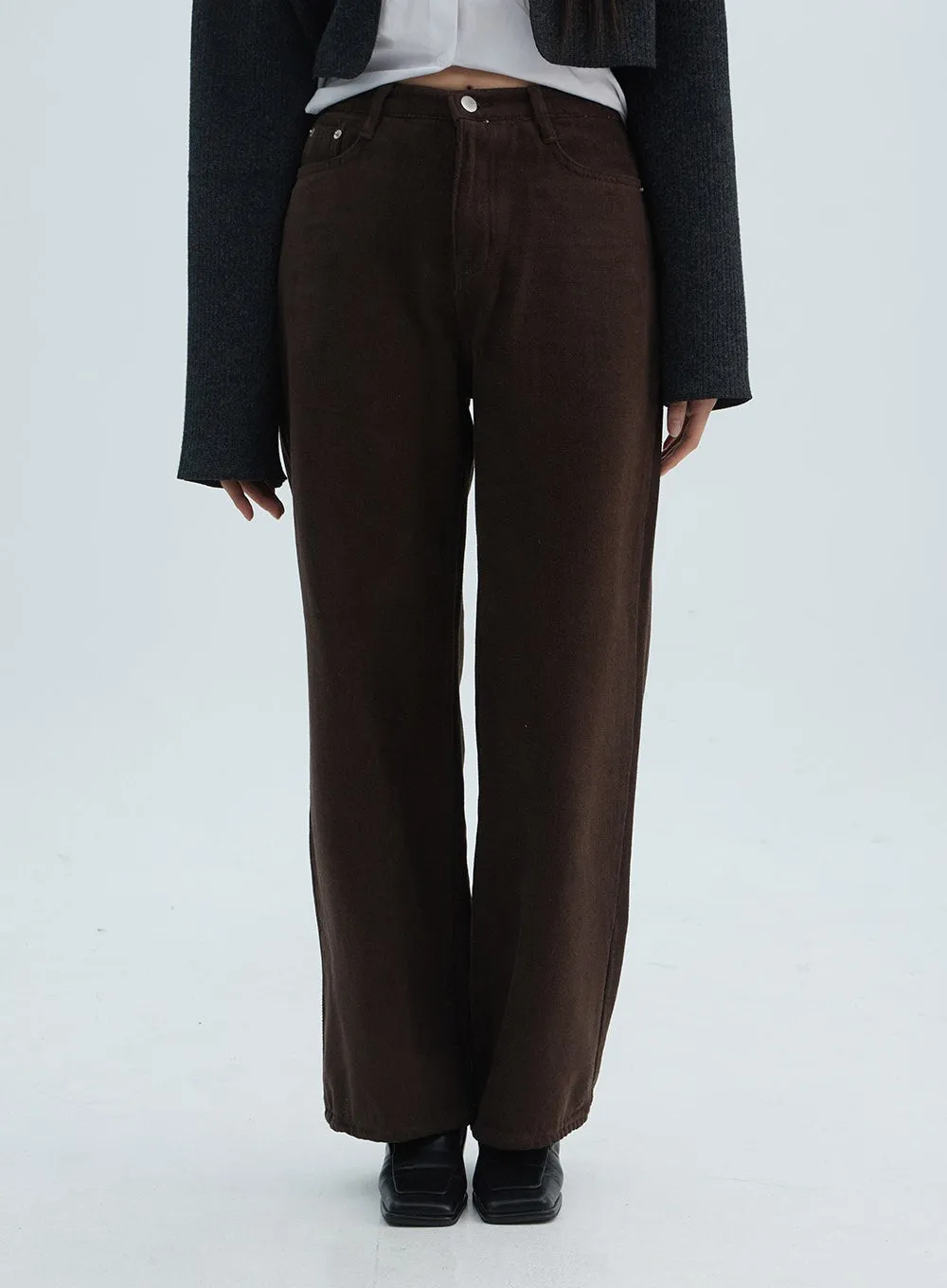 Solid Wide Fit Pants ON313