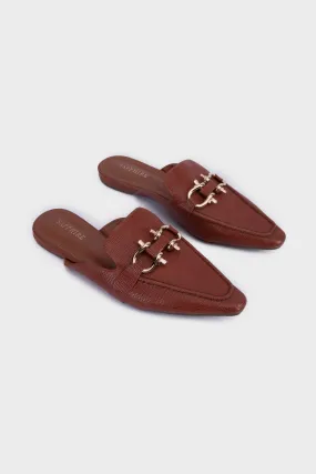 Tan Mule Loafers