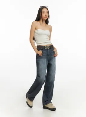 Wide Fit Straight Jeans IY422