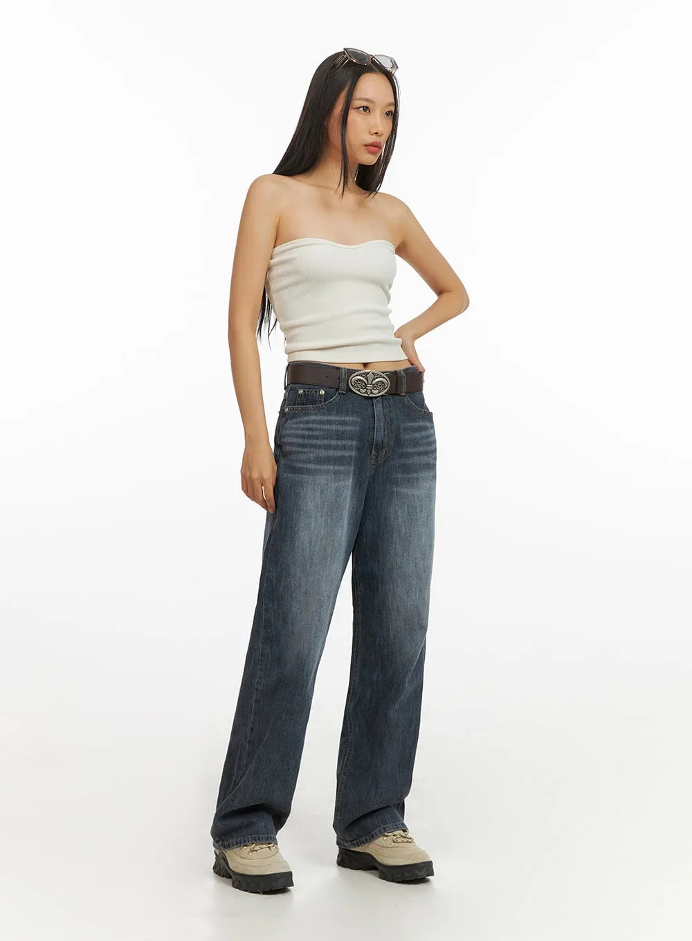Wide Fit Straight Jeans IY422