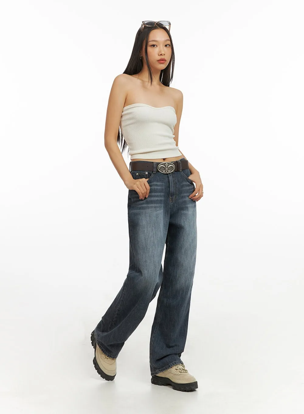 Wide Fit Straight Jeans IY422