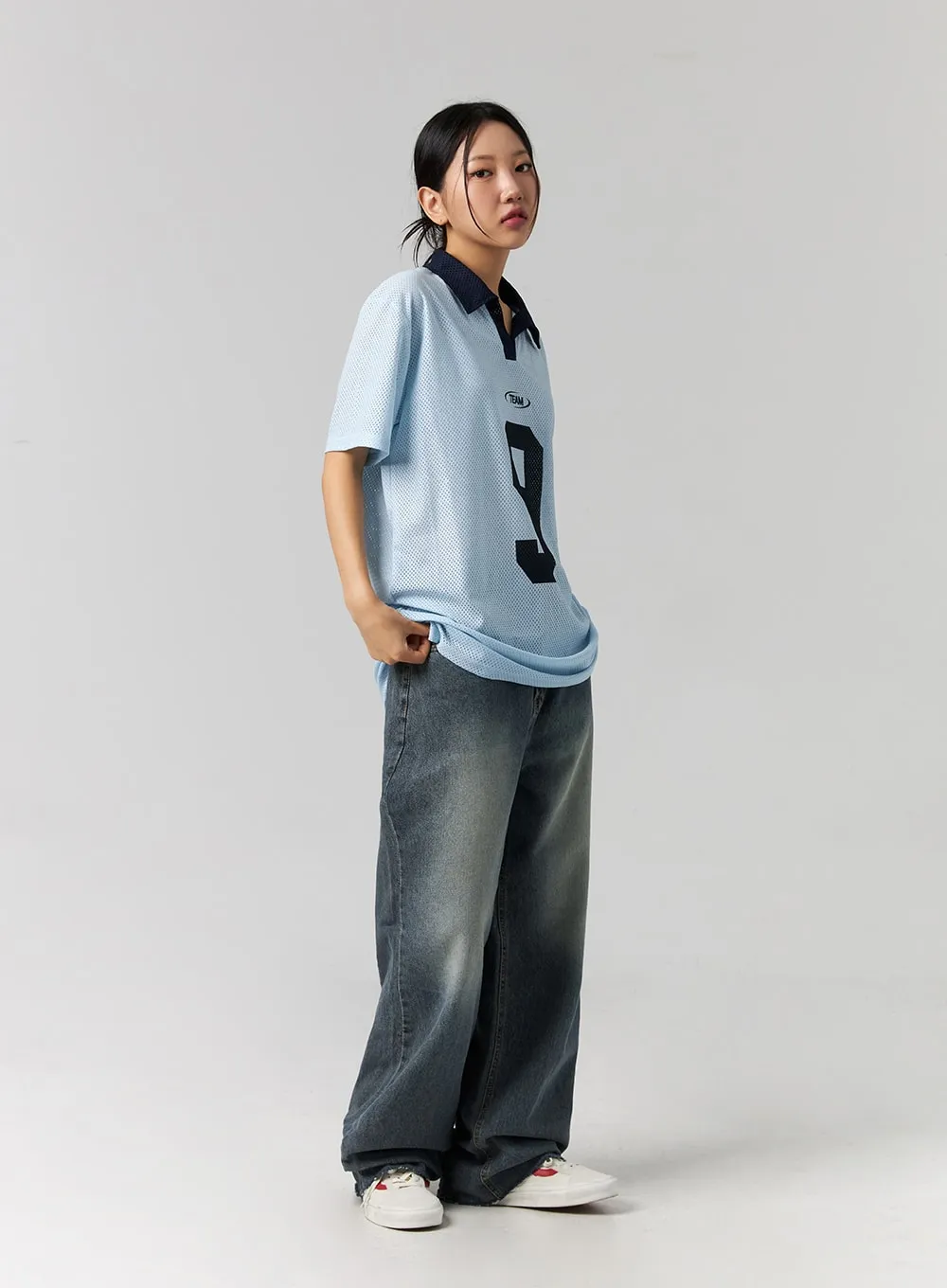 Wide Fit Washed Jeans CG314