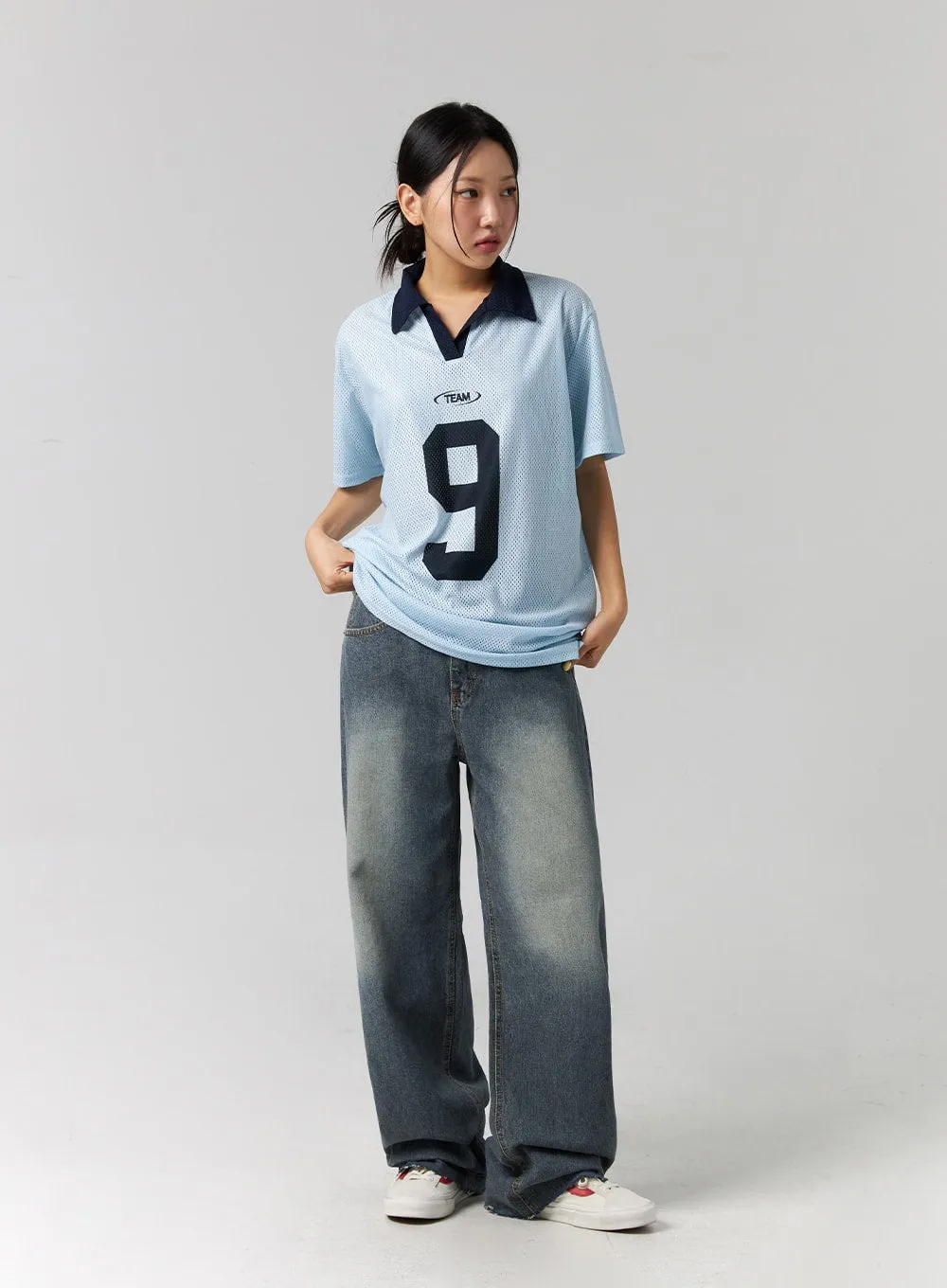 Wide Fit Washed Jeans CG314